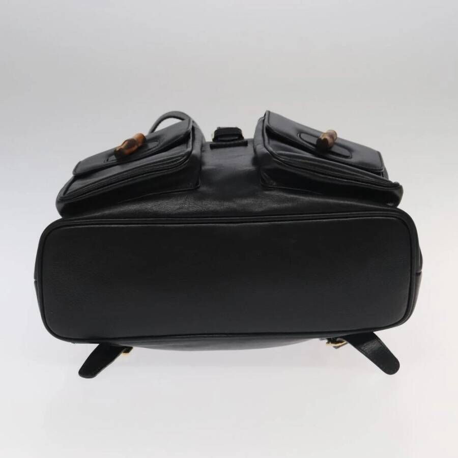 Gucci Vintage Tweedehands Gucci Bamboo Leren Rugzak
