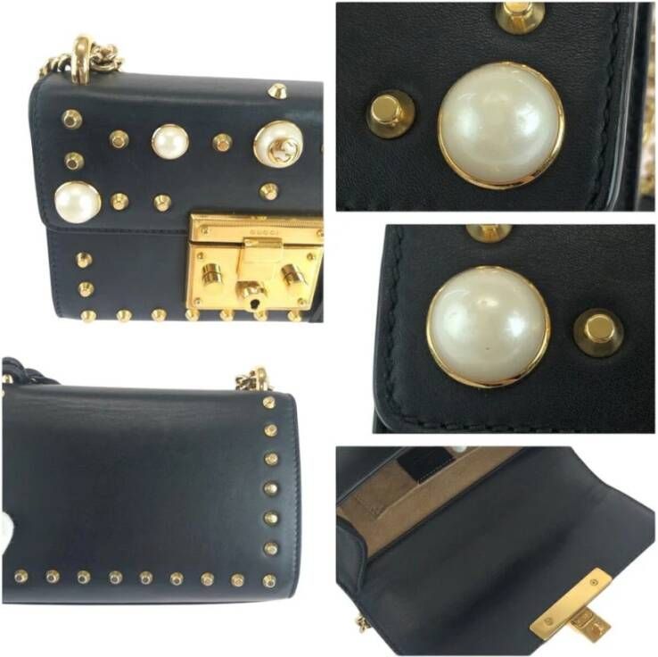Gucci Vintage Tweedehands hangslot schoudertas versierd