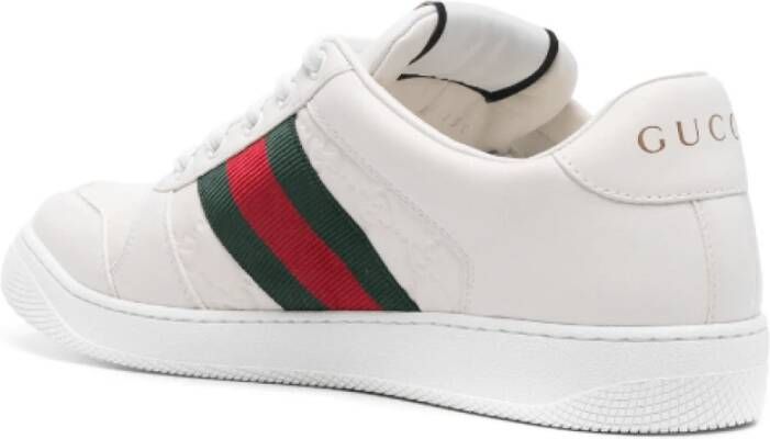 Gucci Witte leren sneakers met logo details White Heren