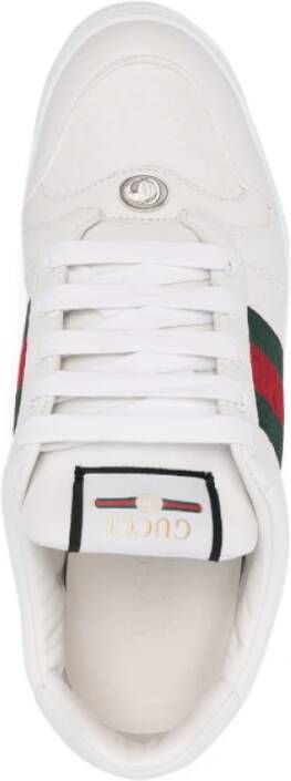 Gucci Witte leren sneakers met logo details White Heren