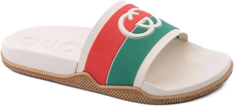 Gucci Witte Slide Sandalen voor Mannen Multicolor Heren