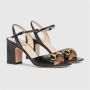 Gucci Zwarte leren sandalen met gouden details Black Dames - Thumbnail 5