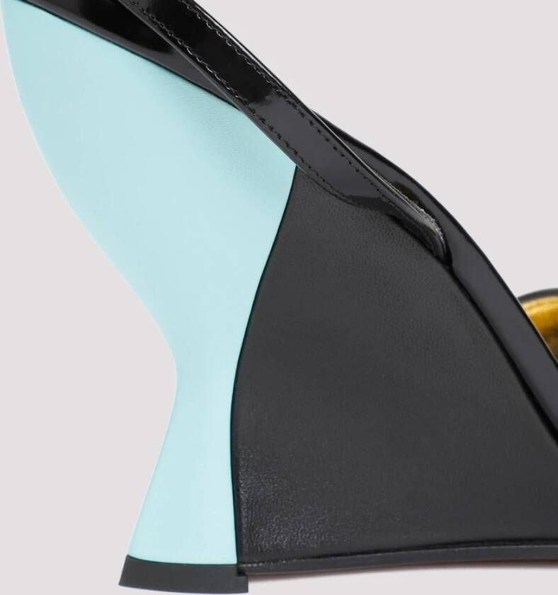 Gucci Zwarte Leren Sandalen met Kristallen Bedel Black Dames