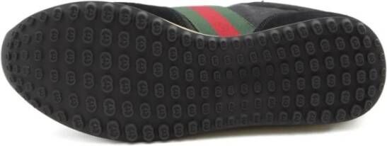 Gucci Zwarte Monogram Sneakers Rood Groen Web