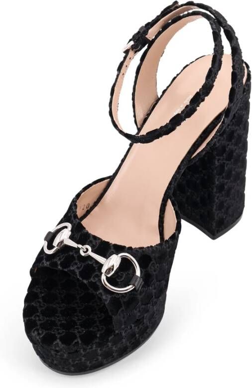 Gucci Zwarte Sandalen met GG Logo Detail