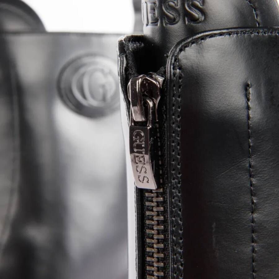 Guess Annia Dames Zwart Leren Enkellaarzen