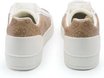 Guess Beige en witte leren schoenen voor heren Beige Heren