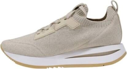 Guess Beige Gebreide Lace-Up Sneakers