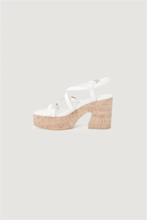 Guess Beige Leren Hakken Sandalen