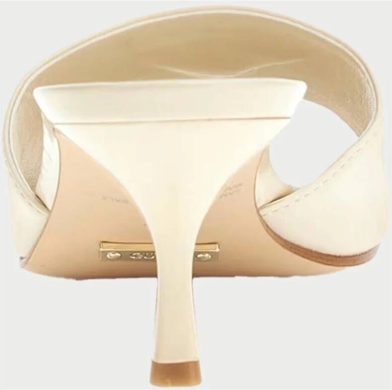 Guess Beige Patent Square Toe Sandals