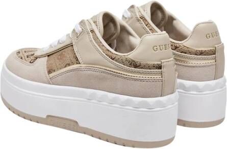 Guess Beige Sneakers met Elegante Details Beige Dames