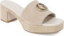 Guess Beige Suède Plateau Blokhak Sandalen Beige Dames - Thumbnail 14