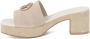 Guess Beige Suède Plateau Blokhak Sandalen Beige Dames - Thumbnail 15