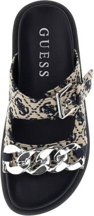 Guess Blauwe Platte Sandalen voor Vrouwen Multicolor Dames