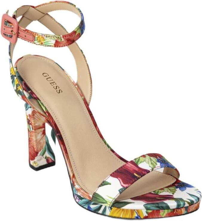 Guess Bloemen Strik Blokhak Sandalen