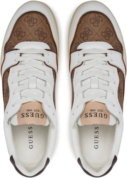 Guess Bruin Leren Sneakers Platform Schoenen