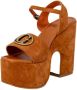 Guess Bruine Platform Sandalen met Gesp Brown Dames - Thumbnail 9