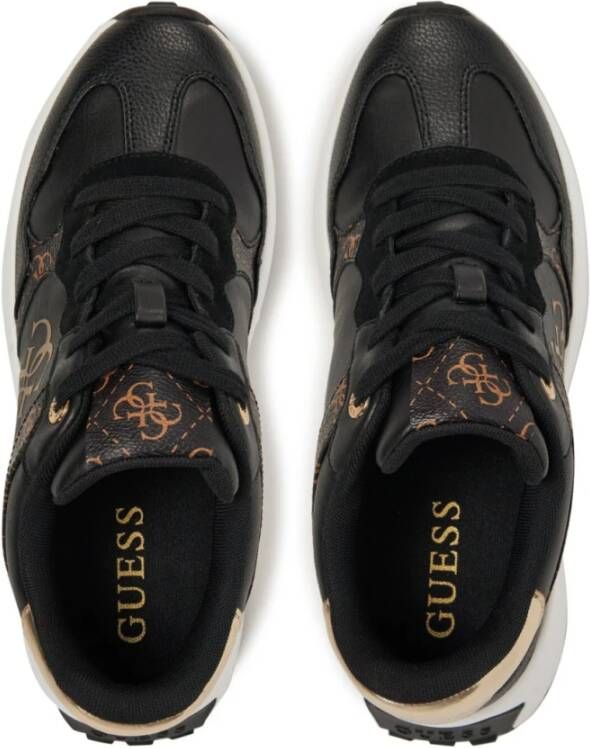 Guess Bruine Sneakers met PU Leren Bovenwerk