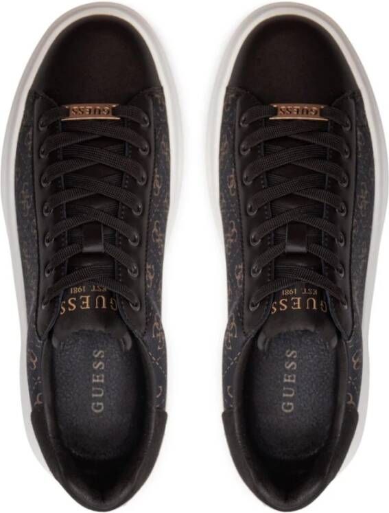Guess Bruine Sneakers PU Leer Logo Print