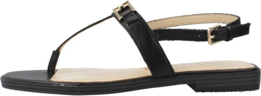 Guess Casual Leren Sandalen Black Dames