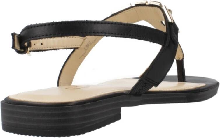 Guess Casual Leren Sandalen Black Dames