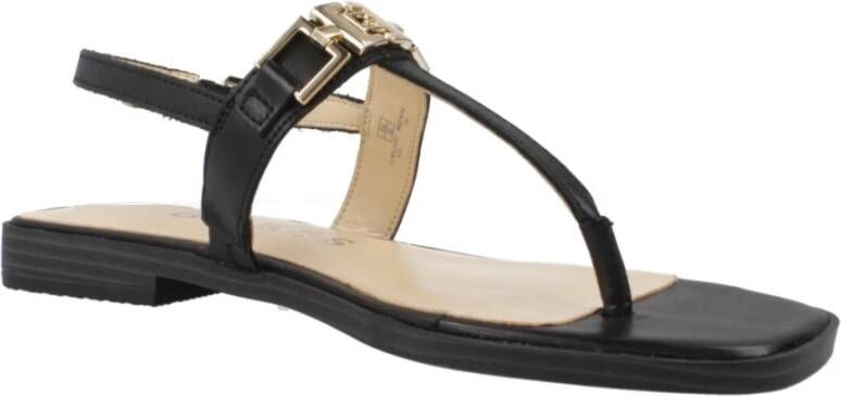 Guess Casual Leren Sandalen Black Dames