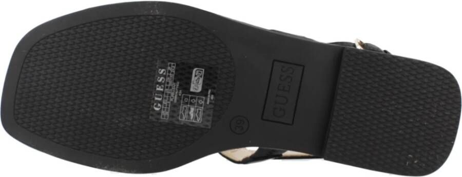 Guess Casual Leren Sandalen Black Dames