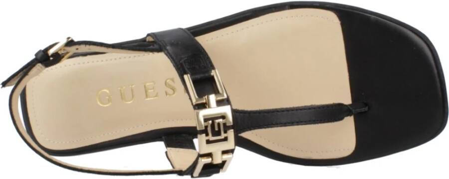 Guess Casual Leren Sandalen Black Dames