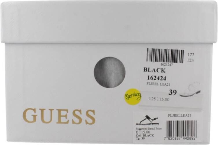 Guess Casual Leren Sandalen Black Dames
