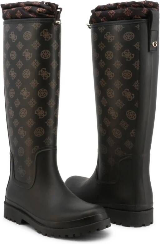 Guess Dameslaarzen van Rubber voor Herfst Winter Bruin Dames