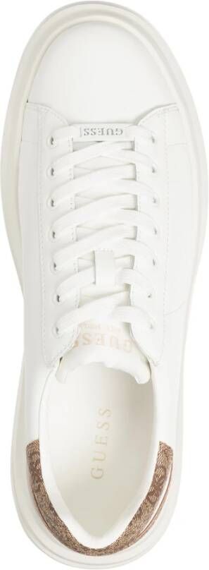 Guess Eenvoudige Vetersneakers White Heren