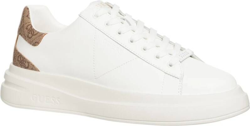 Guess Eenvoudige Vetersneakers White Heren