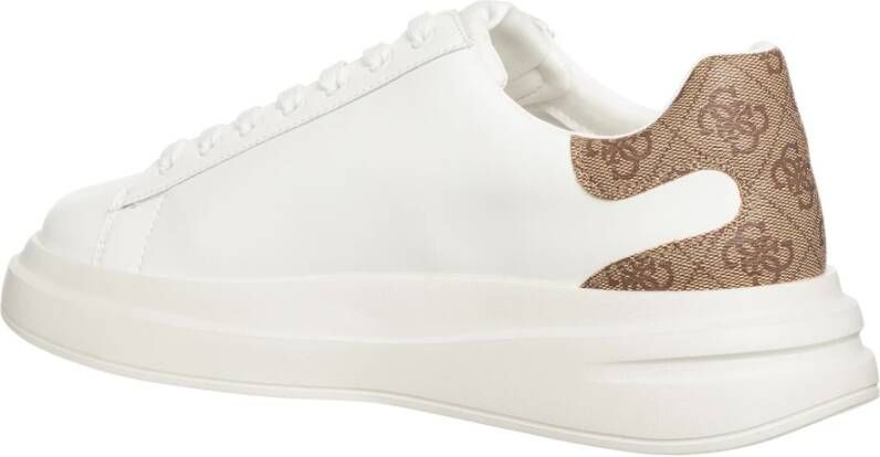 Guess Eenvoudige Vetersneakers White Heren