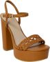 Guess Bruine Sandalen met Blokhak en Gesp Striksluiting Brown Dames - Thumbnail 4