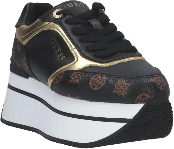 Guess Fl7Cmrfal12 Sneaker Zwart Bruin 6cm Platform Meerkleurig Dames