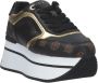 Guess Zwarte en bruine PU-schoenen voor dames met gouden details Black Dames - Thumbnail 4