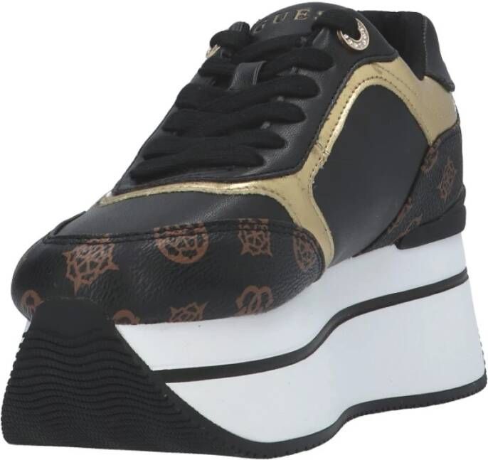 Guess Fl7Cmrfal12 Sneaker Zwart Bruin 6cm Platform Meerkleurig Dames