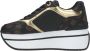 Guess Zwarte en bruine PU-schoenen voor dames met gouden details Black Dames - Thumbnail 6