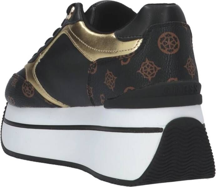 Guess Fl7Cmrfal12 Sneaker Zwart Bruin 6cm Platform Meerkleurig Dames