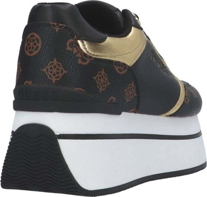 Guess Fl7Cmrfal12 Sneaker Zwart Bruin 6cm Platform Meerkleurig Dames