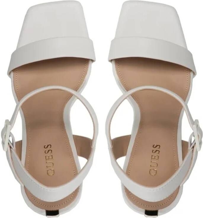 Guess Zomer Stap Platte Sandalen Wit Dames