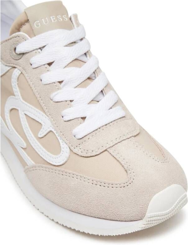 Guess Gemengde leren sneakers Beige