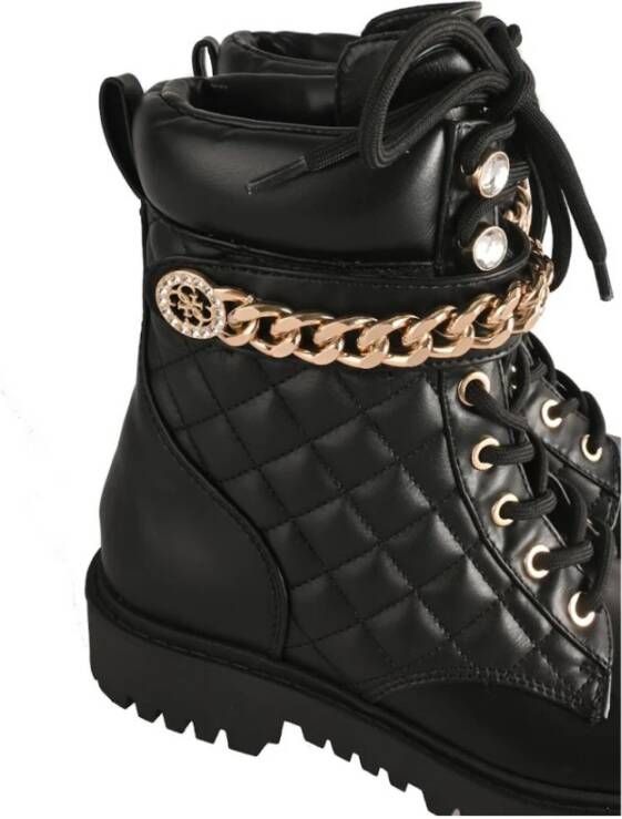 Guess Gewatteerde Eco-Leren Enkellaarzen Black Dames