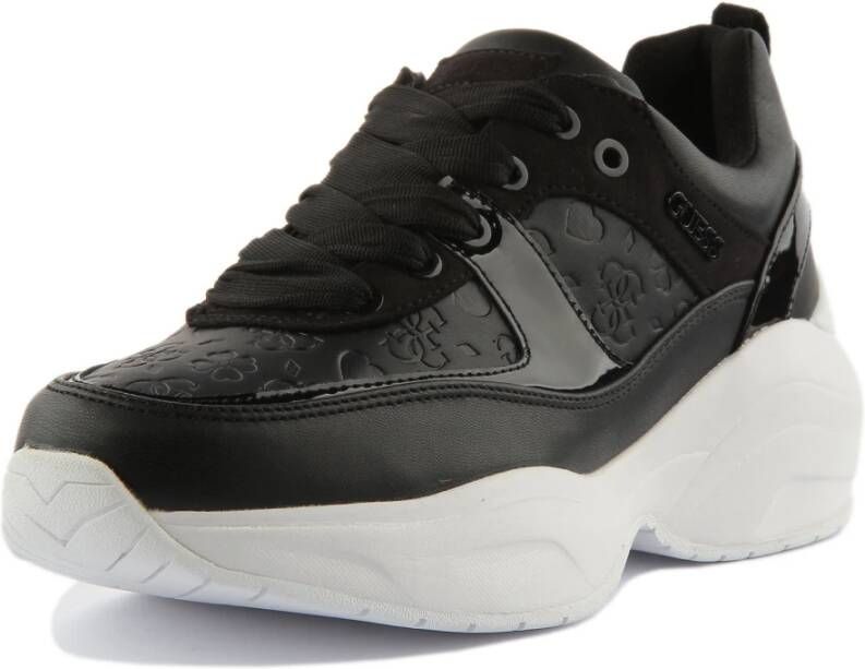 Guess Heart Print Lace-Up Sneakers