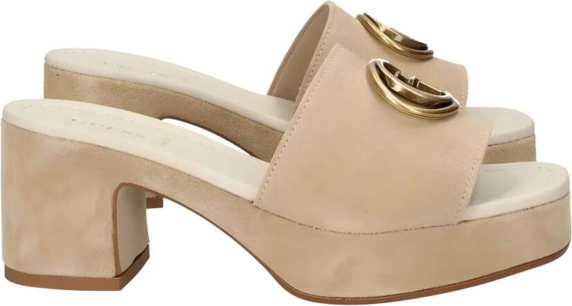 Guess Heeled Mules Beige Dames