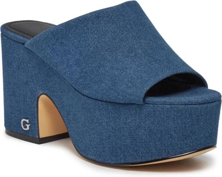 Guess Heeled Mules Blue Dames