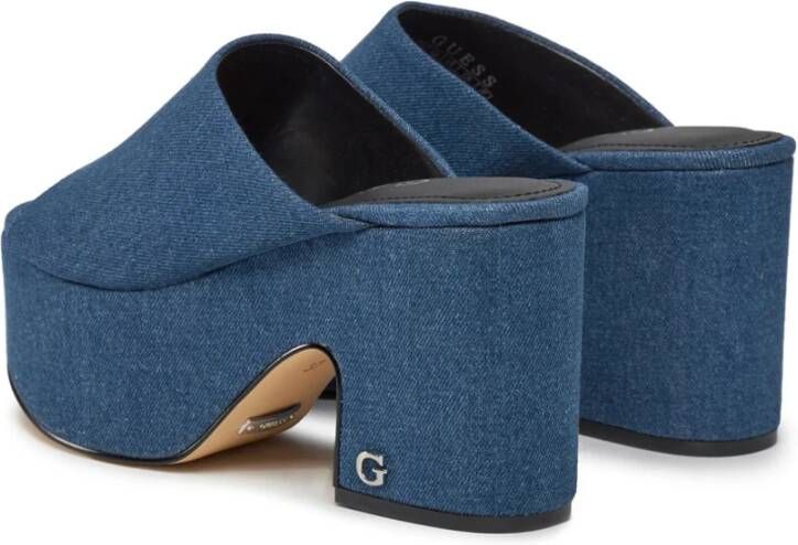 Guess Heeled Mules Blue Dames