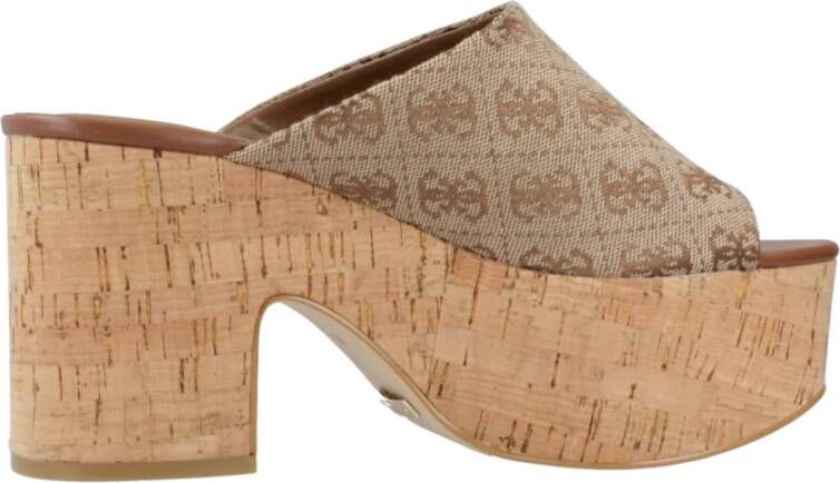 Guess Heeled Mules Brown Dames