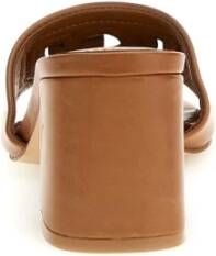 Guess Hoge Hak Muiltje Bruin Leer