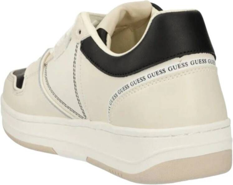 Guess Lage Leren Sneakers Ancona Stijl Beige Heren